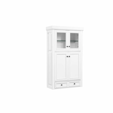 James Martin Vanities De Soto 30in Double Tower Hutch, Bright White 825-H30-BW
